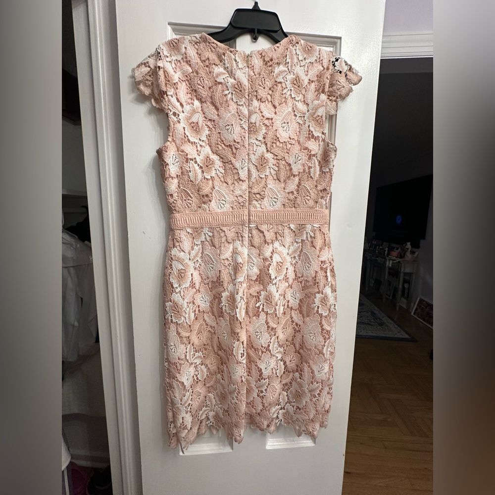 Karl Lagerfeld Pink and White Lace Mini Dress - Picture 2 of 4